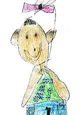 drawing of a person by a child patient