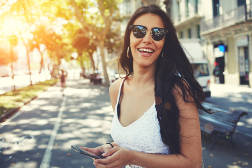 Woman smiling after LASIK Eye Surgery